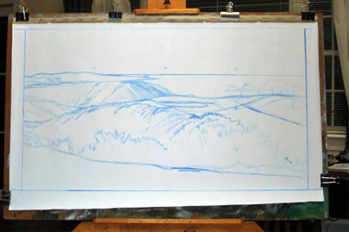 A work-in-progress painting of the 3rd hole at Torrey Pines, 2008 US Open Championship by renowned Hilton Head Island artist Linda Hartough