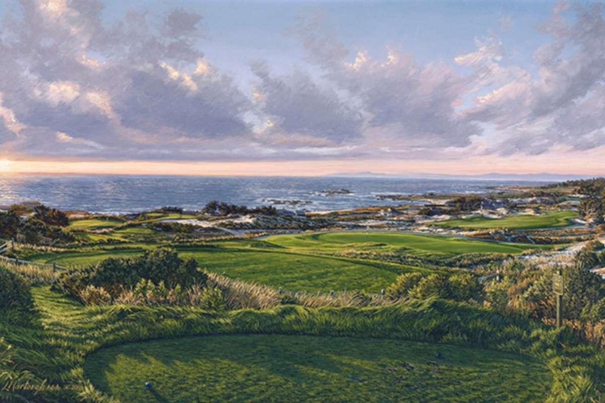 A painting of the 3rd hole at Spy Glass Hill by renowned Hilton Head Island artist Linda Hartough