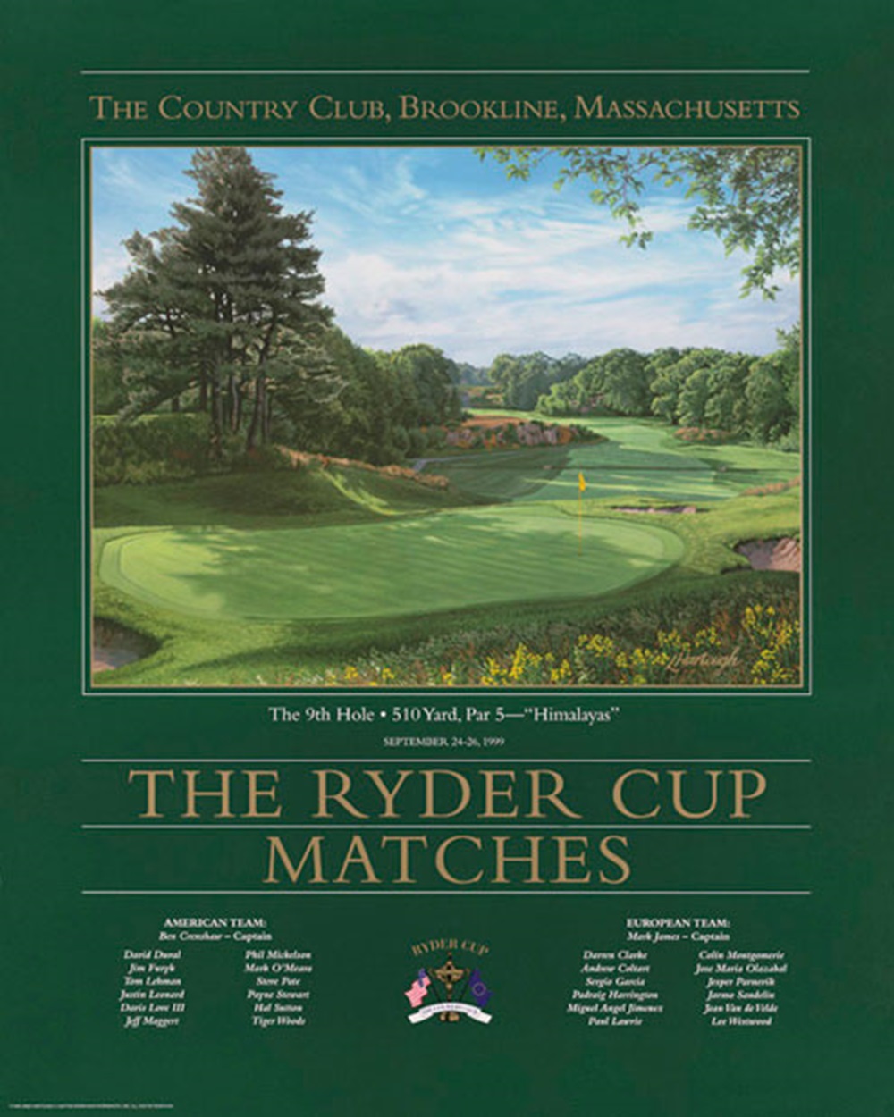 1999 Ryder Cup Poster The Country Club