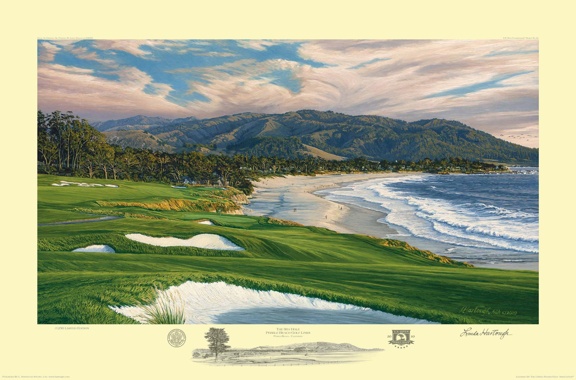 Linda Hartough #9 Pebble Beach Golf Links Paper Giclée