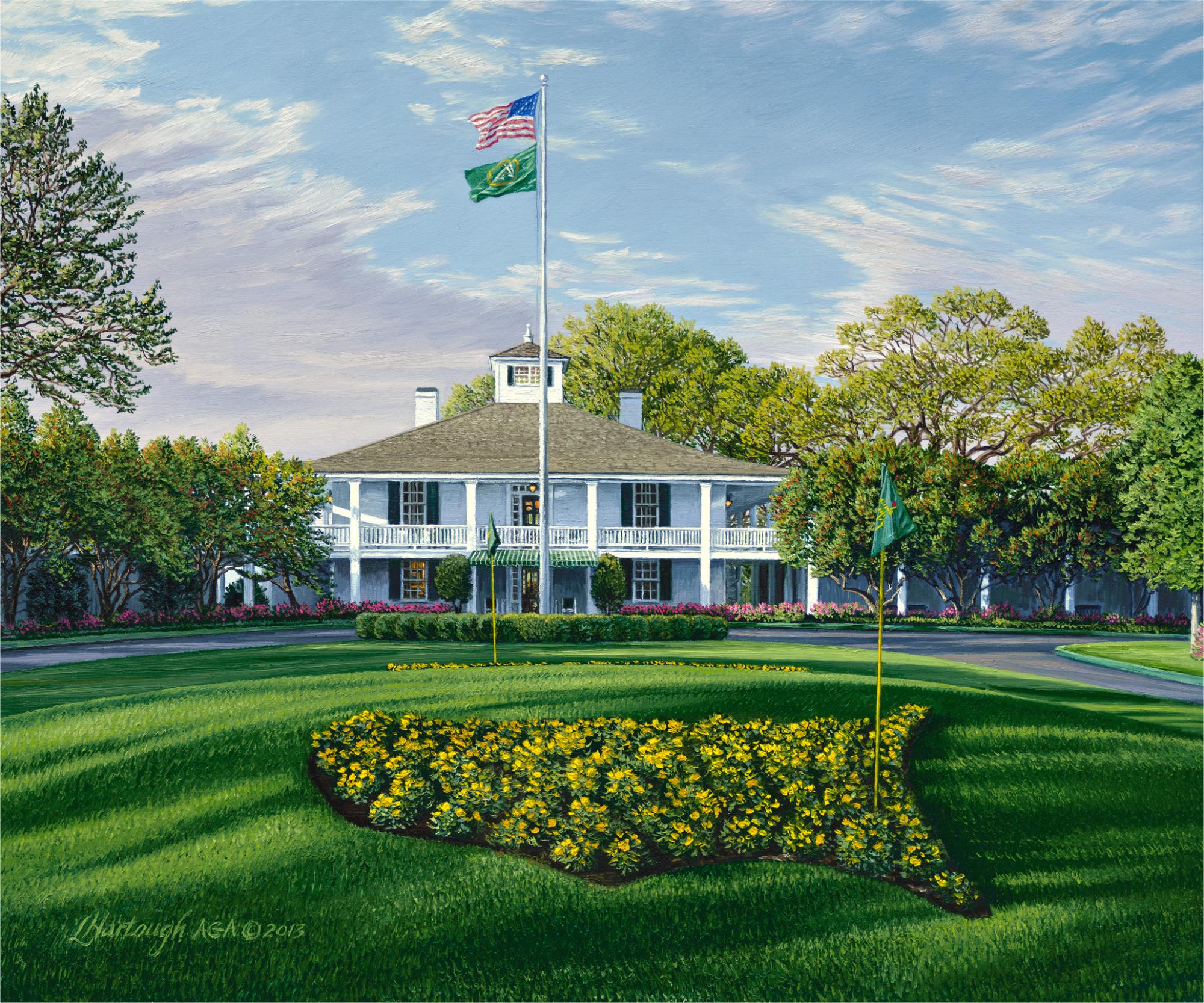 Linda Hartough Augusta National Clubhouse Canvas Giclée