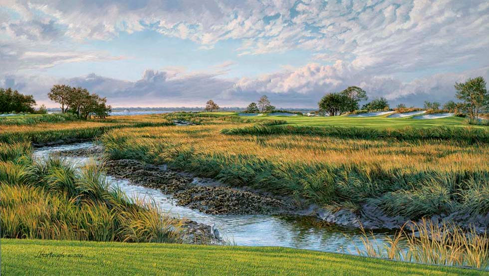 The 13th hole at the Seaside course