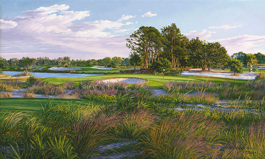 The 6th hole at the Sea Island course.