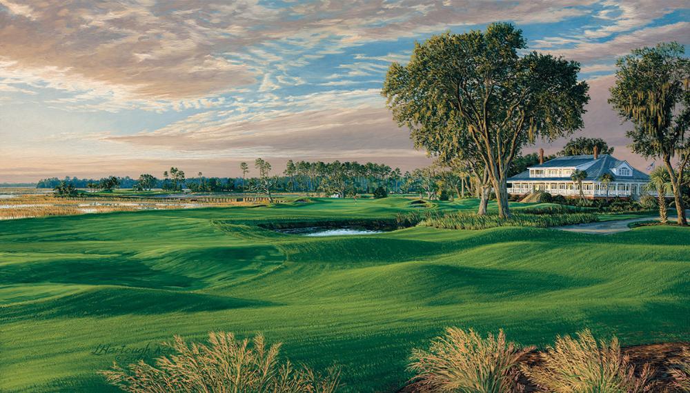 A painting of the 18th at Secession Golf Club by renowned Hilton Head Island