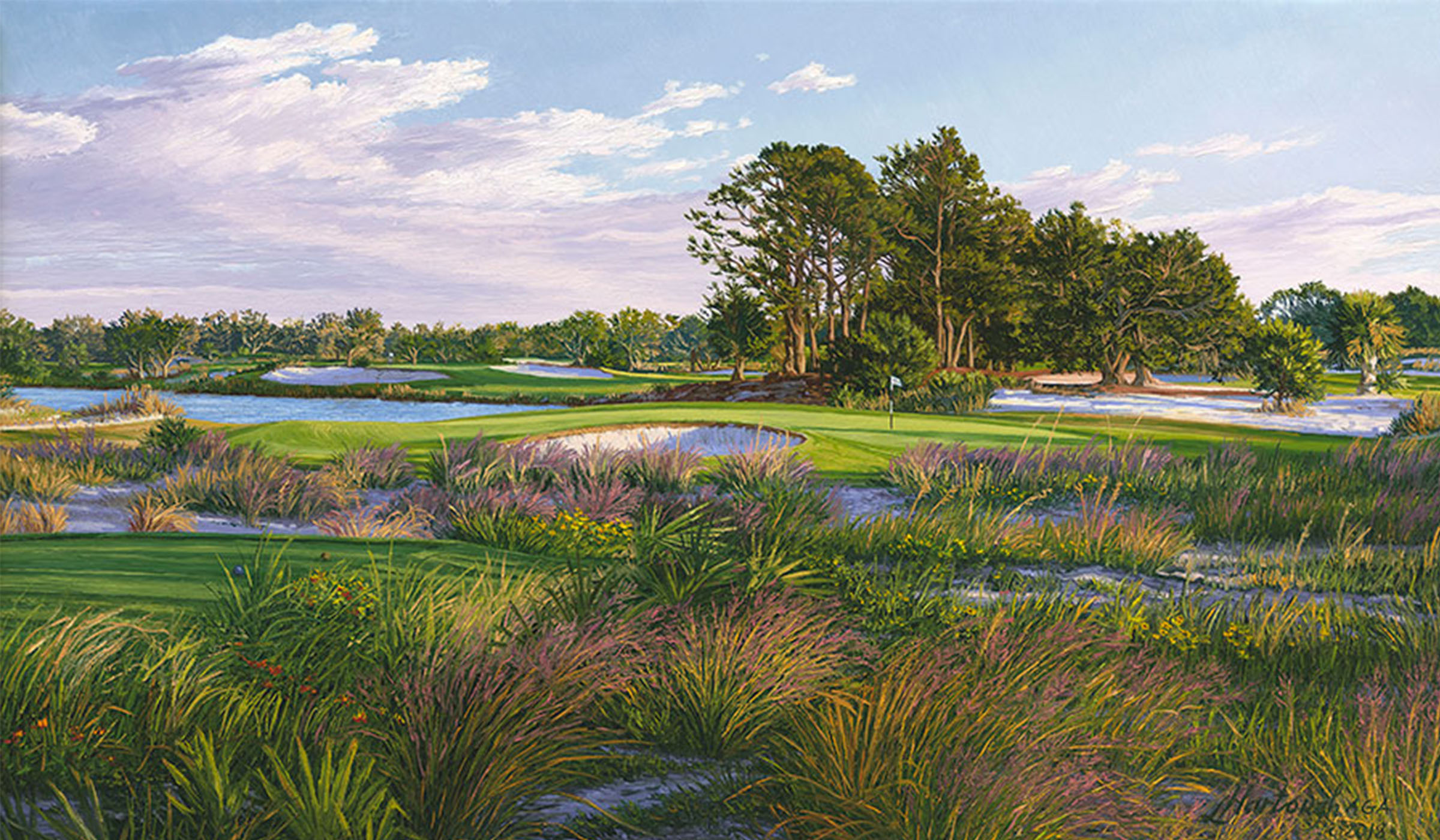 The 6th hole at the Sea Island course.