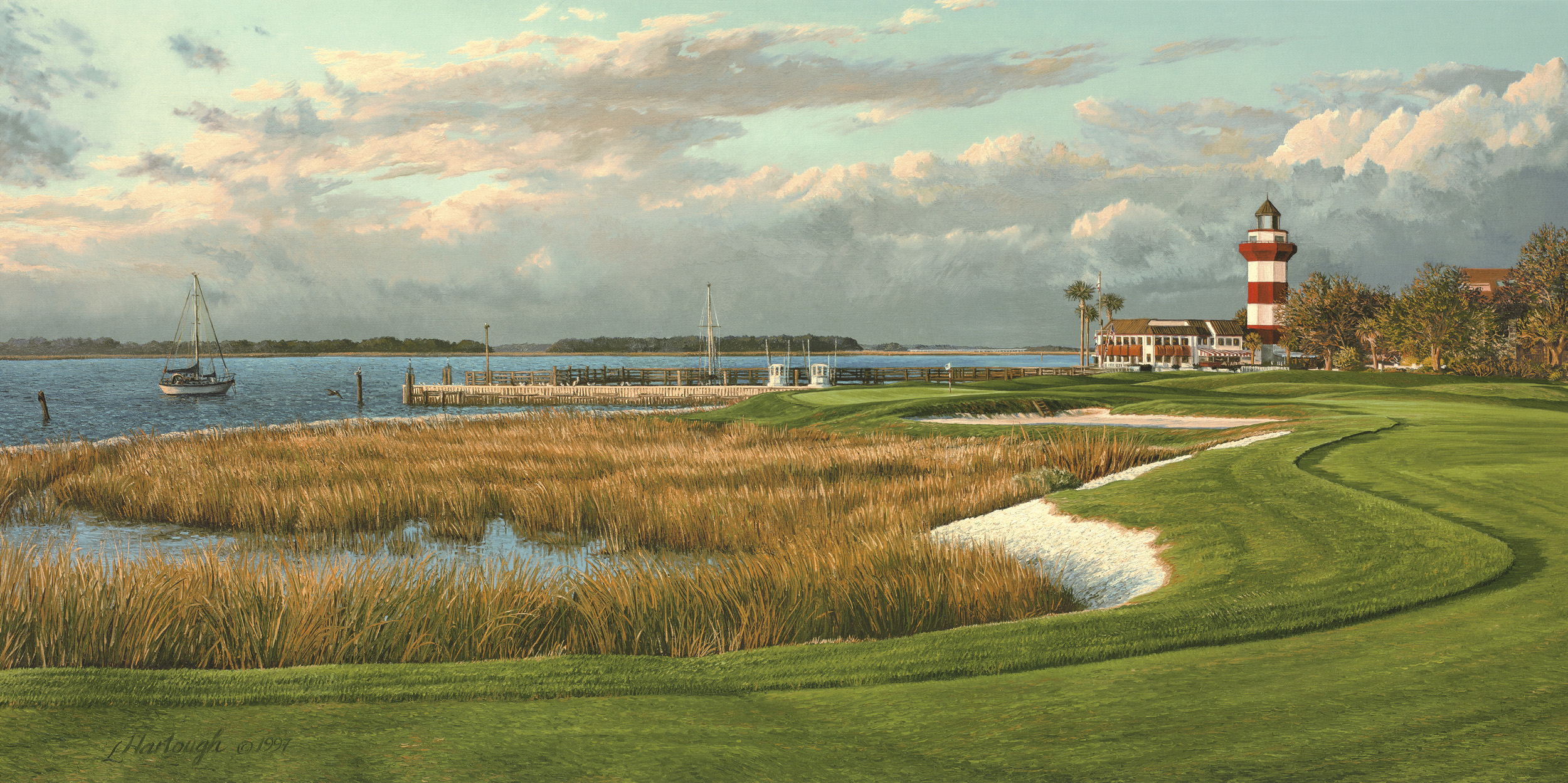 painting of the 18th Hole, Harbour Town Golf Links